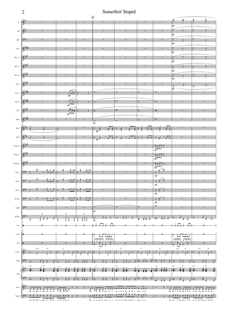 Somethin' Stupid by Frank Sinatra Concert Band - Digital Sheet Music page 2