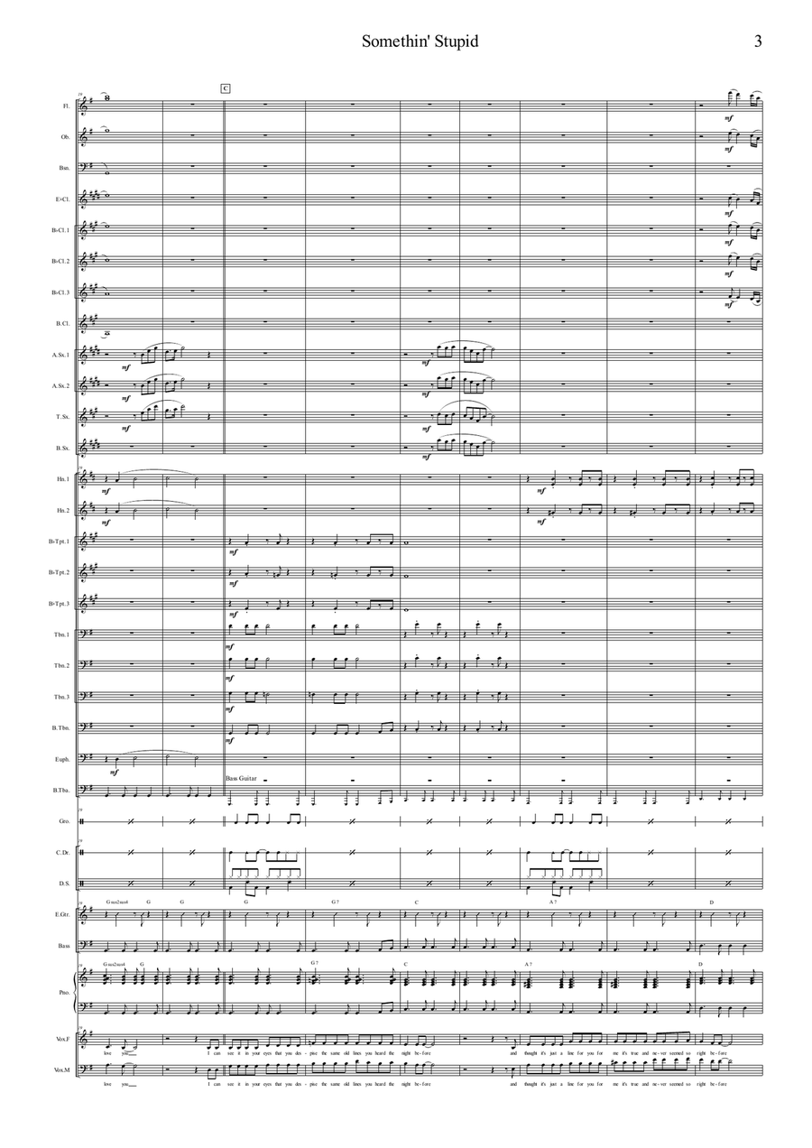 Somethin' Stupid by Frank Sinatra Concert Band - Digital Sheet Music page 3