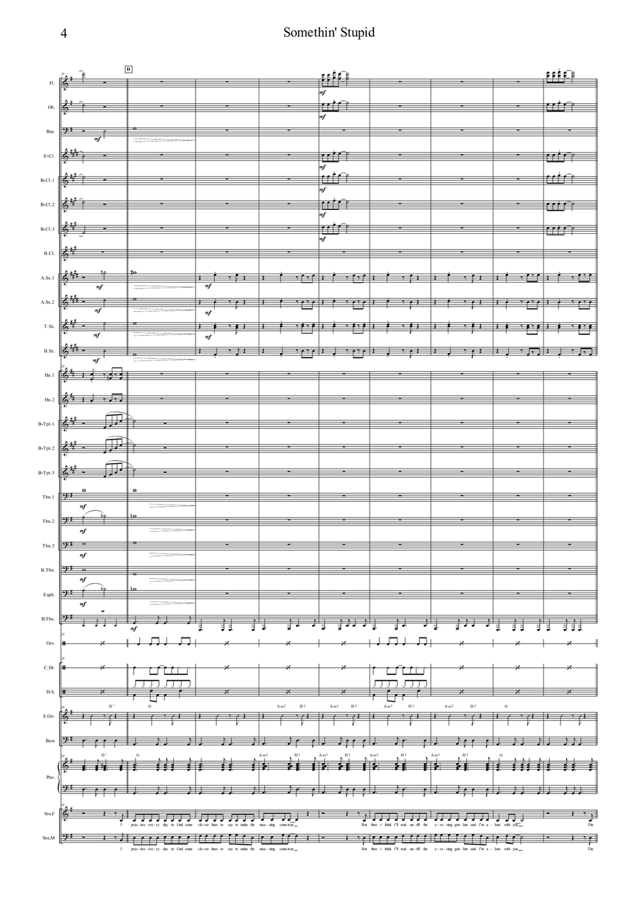 Somethin' Stupid by Frank Sinatra Concert Band - Digital Sheet Music page 4
