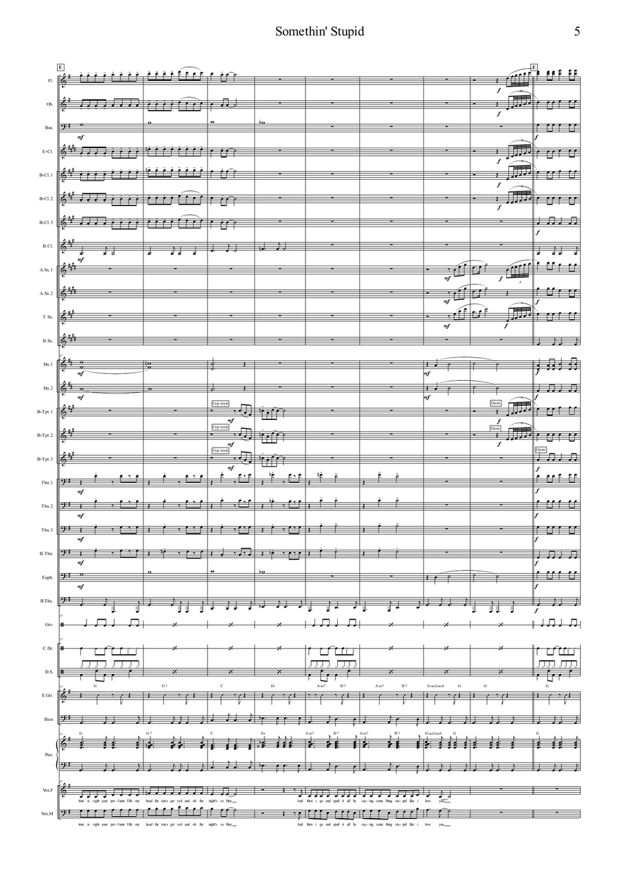 Somethin' Stupid by Frank Sinatra Concert Band - Digital Sheet Music page 5
