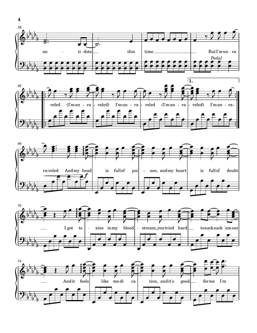 The Cure by Olivia Rodrigo Piano Solo - Digital Sheet Music page 4