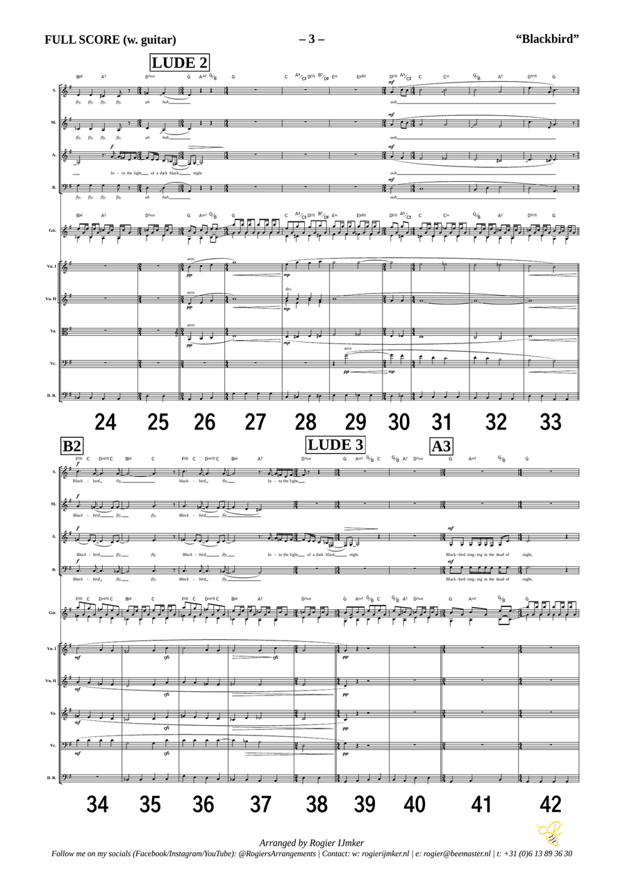 Blackbird by The Beatles 4-Part - Digital Sheet Music page 3