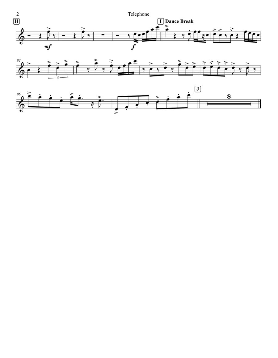Telephone by Stefani Germanotta SSA - Digital Sheet Music page 2