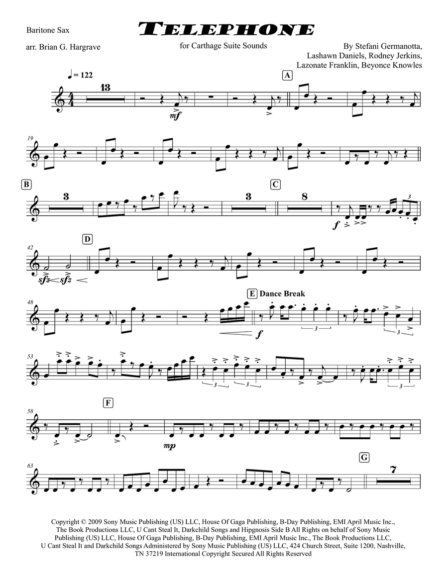 Telephone by Stefani Germanotta SSA - Digital Sheet Music page 3