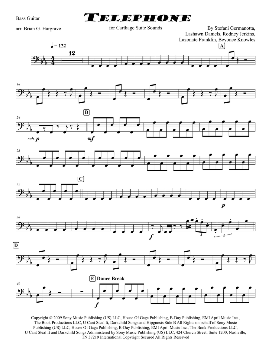 Telephone by Stefani Germanotta SSA - Digital Sheet Music page 5