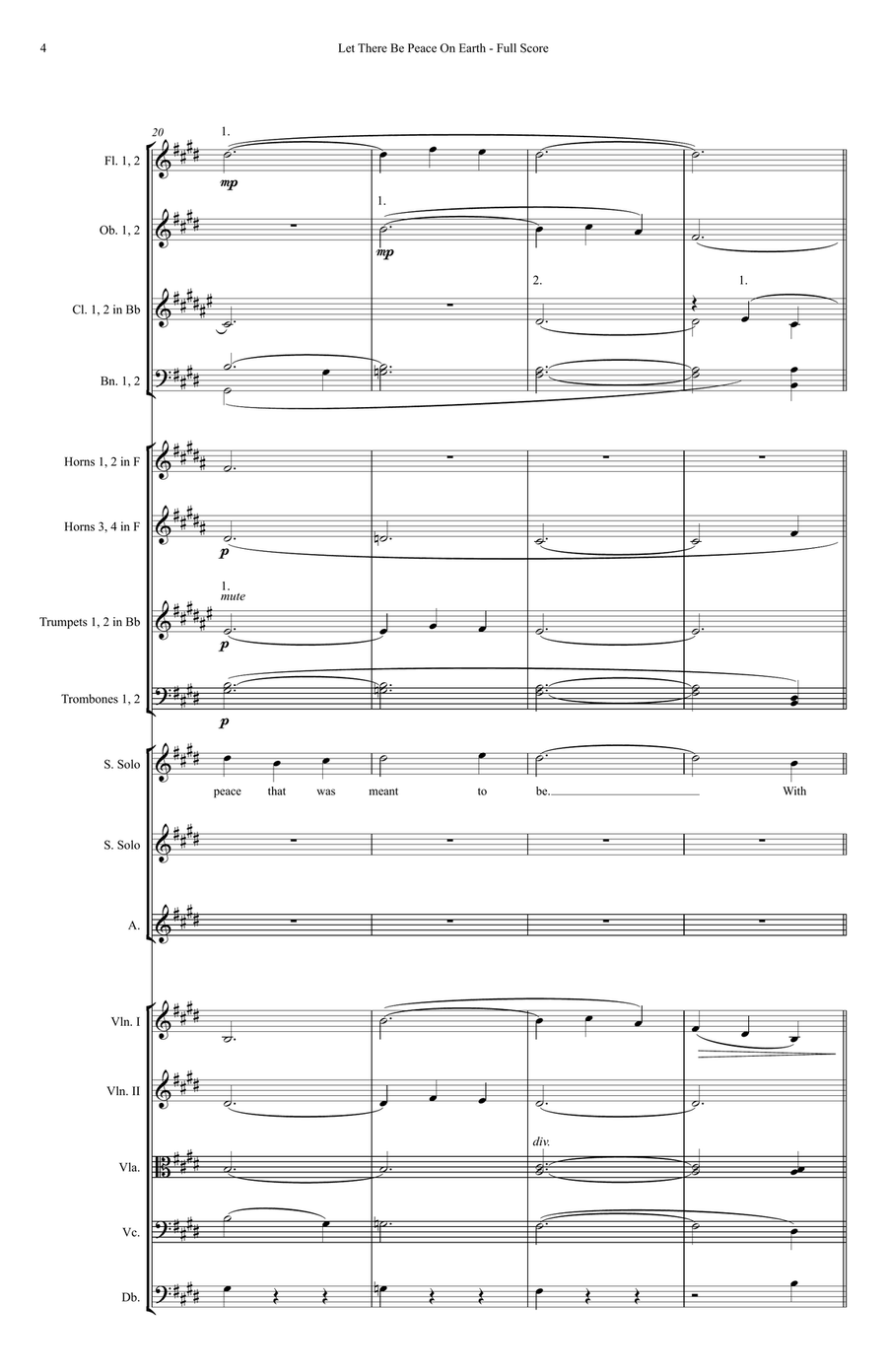 Let There Be Peace On Earth by Jill Jackson Full Orchestra - Digital Sheet Music page 4
