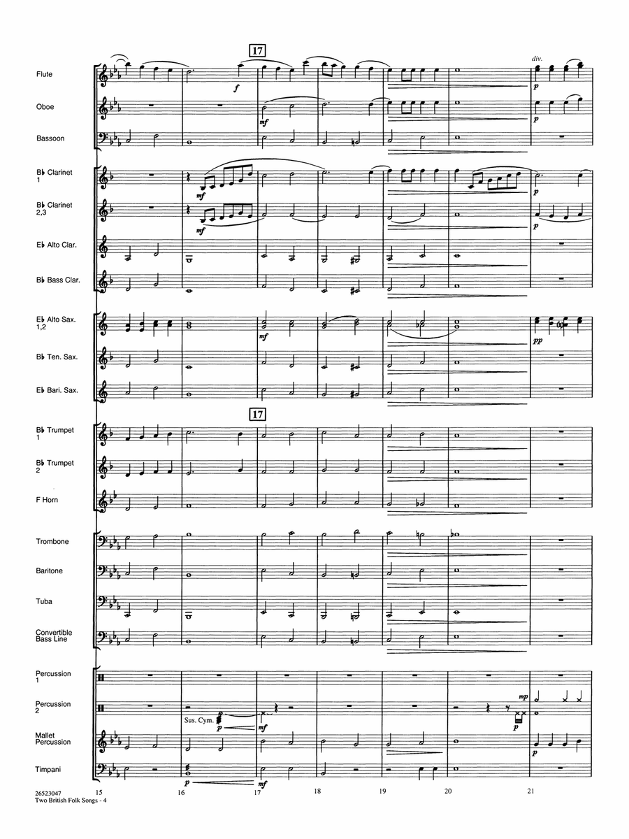 Two British Folk Songs - Full Score by Elliot Del Borgo Concert Band - Digital Sheet Music page 4