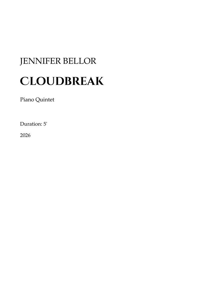 Cloudbreak for piano quintet Piano Quintet - Digital Sheet Music page 3