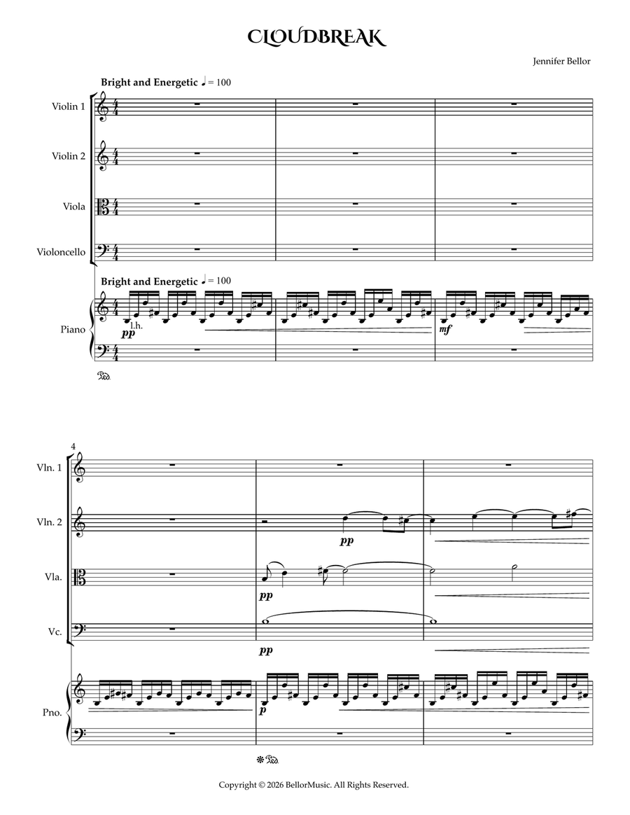 Cloudbreak for piano quintet Piano Quintet - Digital Sheet Music page 4