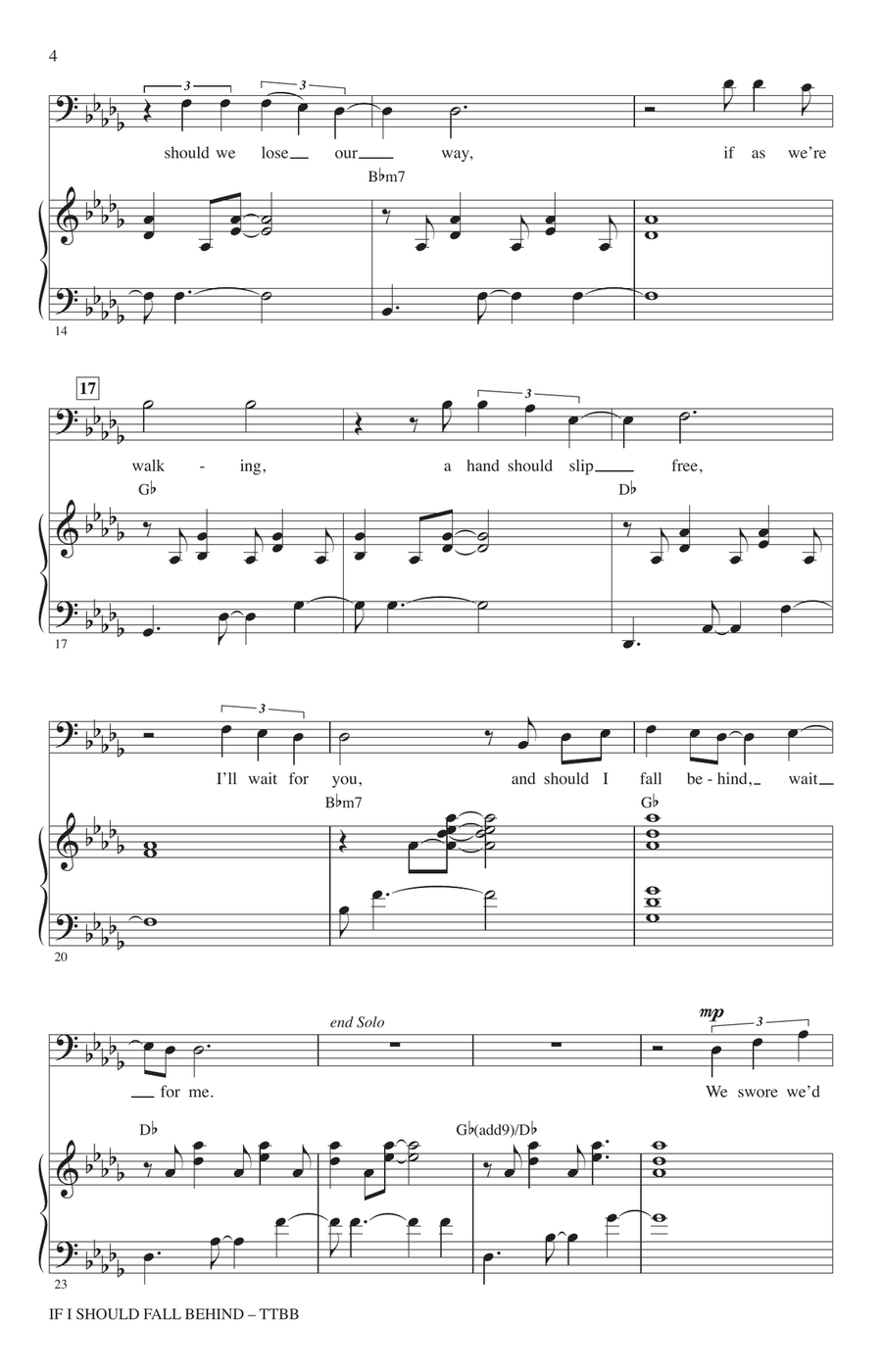 If I Should Fall Behind (arr. Adam Podd & Matt Podd) by Bruce Springsteen TTBB - Digital Sheet Music page 2