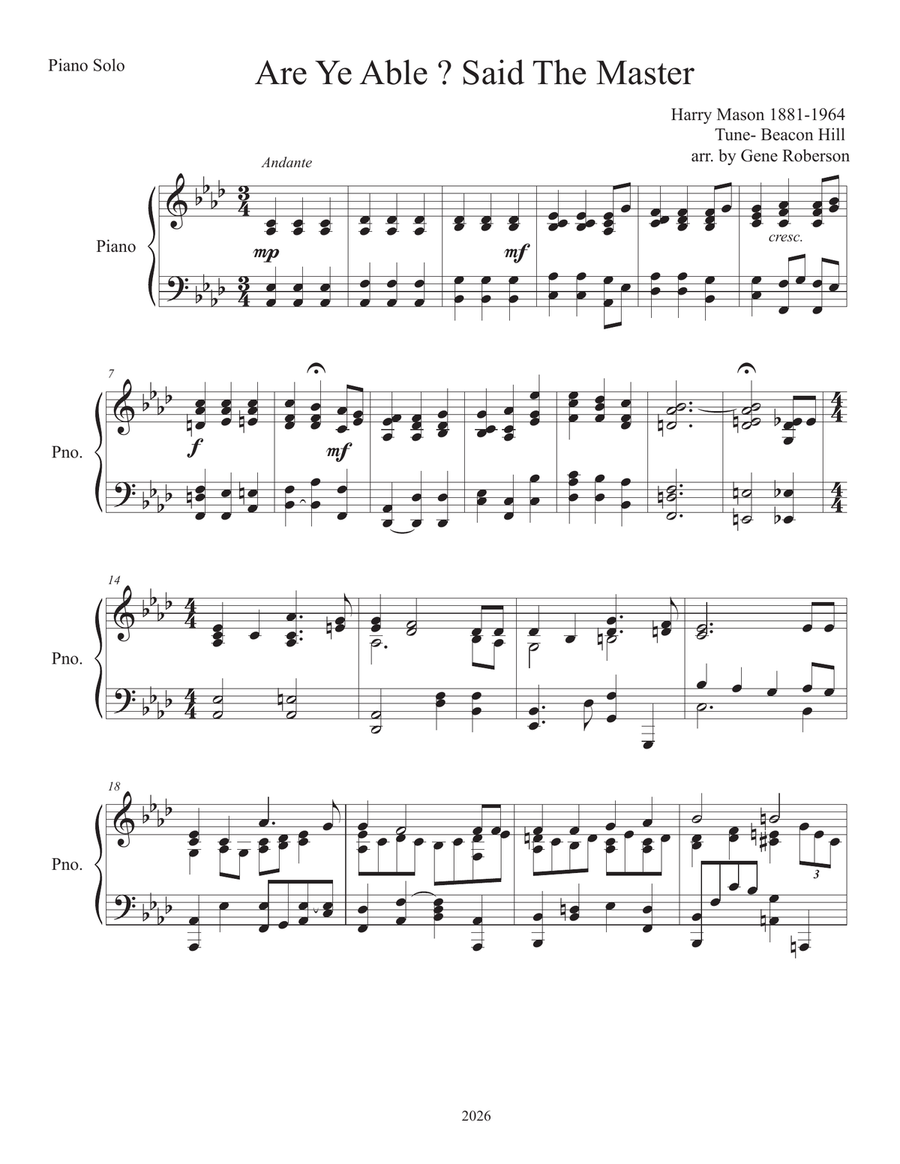 Are Ye Able? Said the Master Piano Solo Piano Solo - Digital Sheet Music page 2
