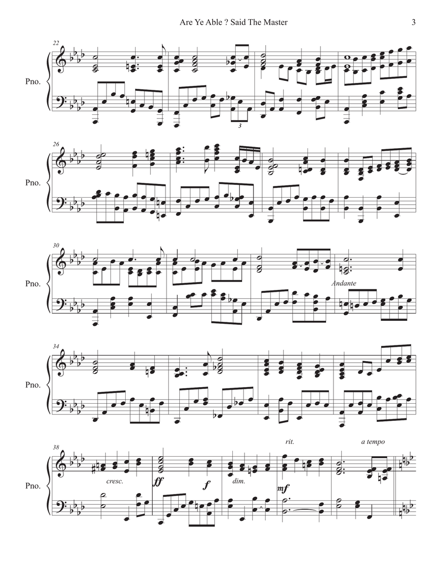 Are Ye Able? Said the Master Piano Solo Piano Solo - Digital Sheet Music page 3