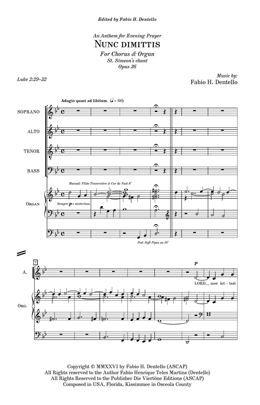 Nunc dimittis Op. 36 4-Part - Digital Sheet Music page 3