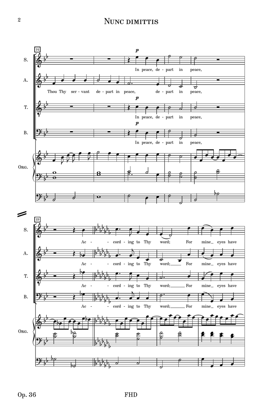Nunc dimittis Op. 36 4-Part - Digital Sheet Music page 4