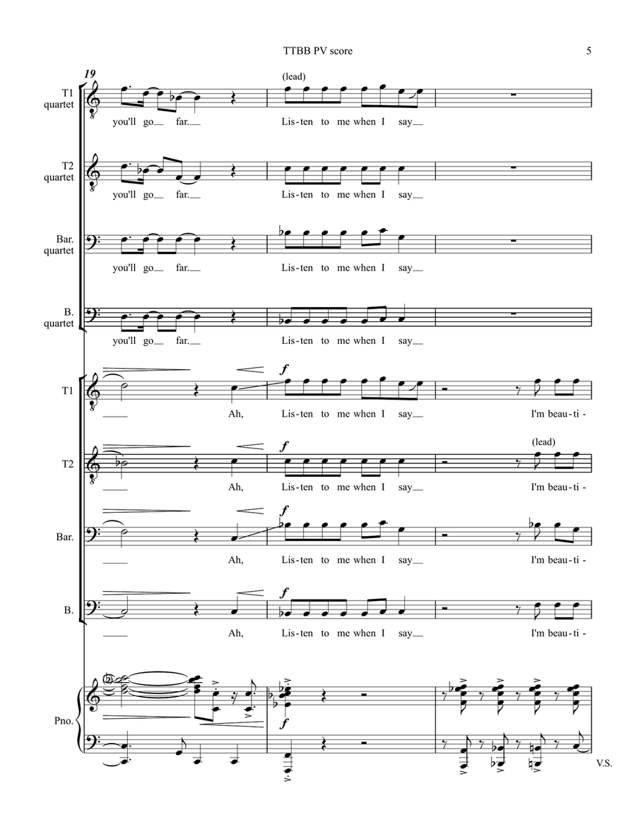 Born This Way by Lady Gaga TTBB - Digital Sheet Music page 5