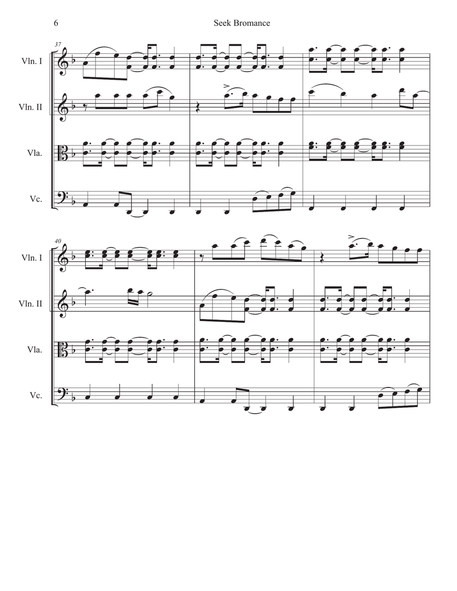 Seek Bromance by Avicii String Quartet - Digital Sheet Music page 6