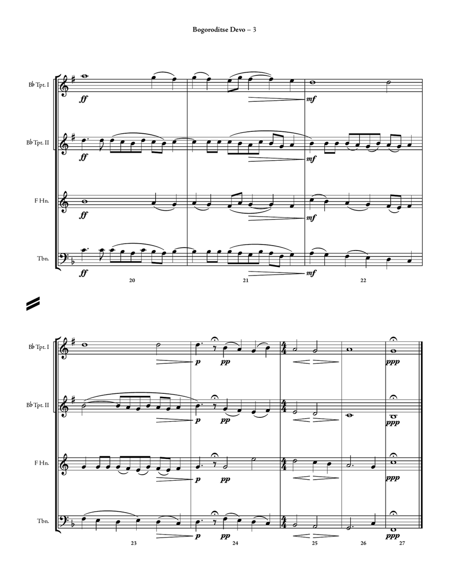 Bogoroditse Devo by Sergei Rachmaninoff Brass Quintet - Digital Sheet Music page 5