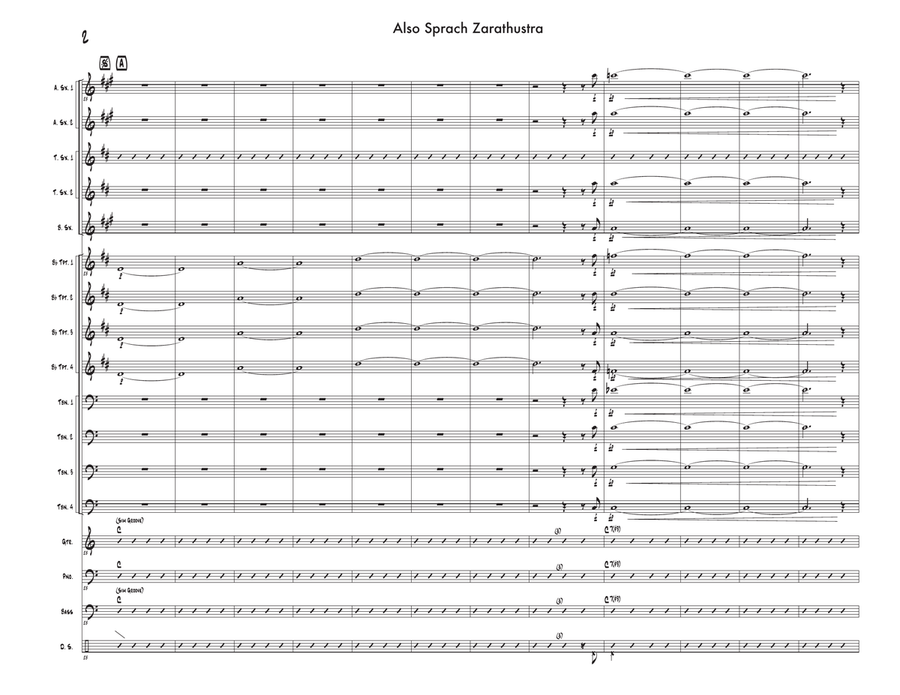 Also Sprach Zarathustra by Richard Strauss Jazz Ensemble - Digital Sheet Music page 3