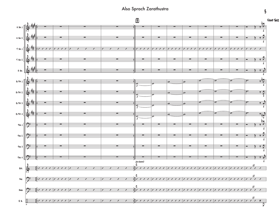 Also Sprach Zarathustra by Richard Strauss Jazz Ensemble - Digital Sheet Music page 4
