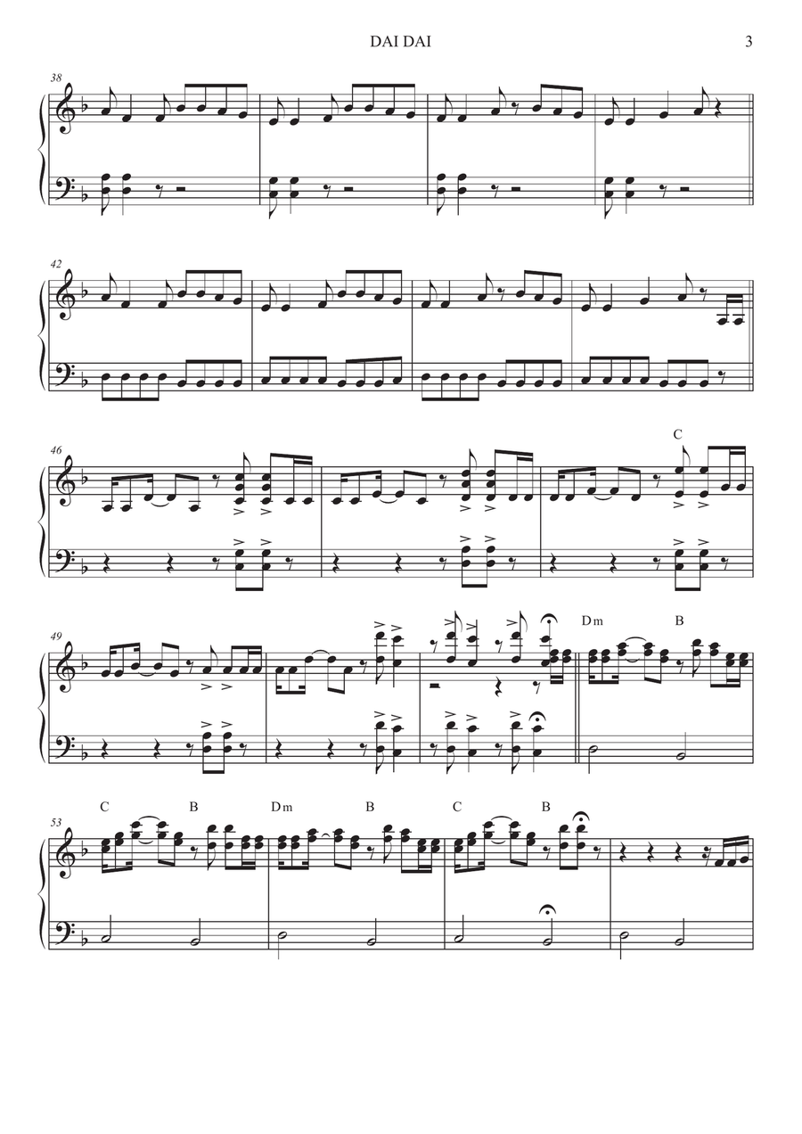 Dai Dai by Shakira Easy Piano - Digital Sheet Music page 3