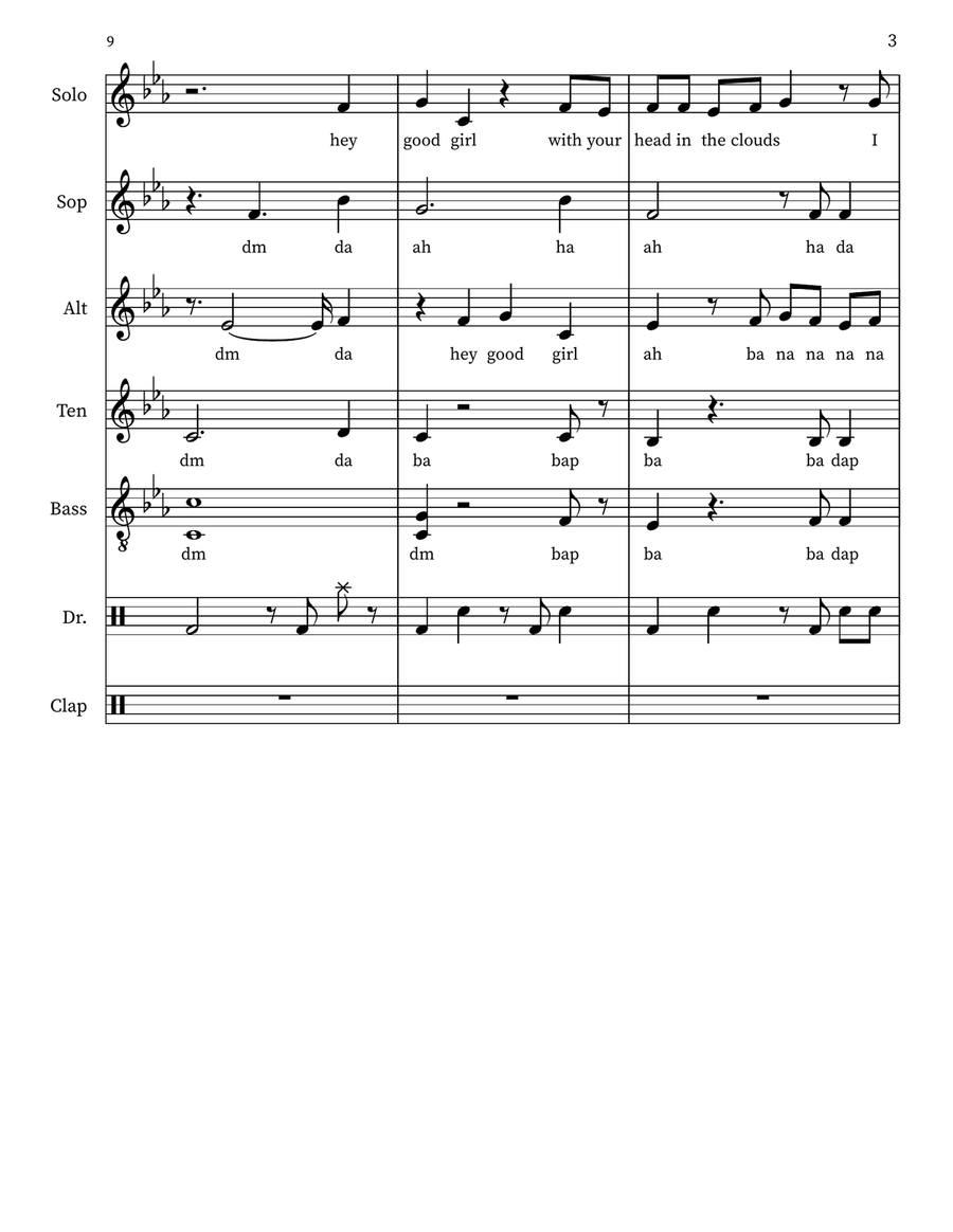 Good Girl by Carrie Underwood SSAA - Digital Sheet Music page 3