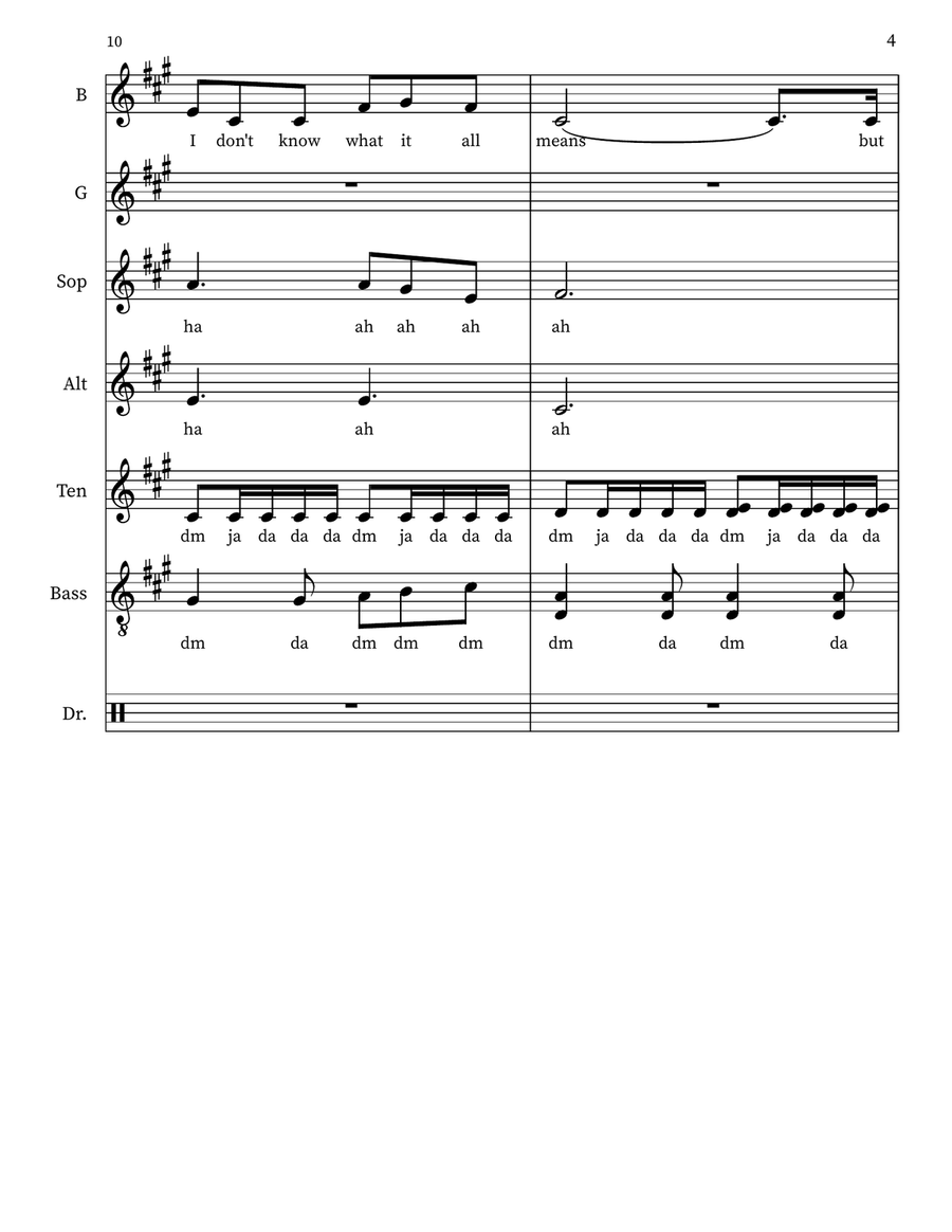 Die With A Smile by Stefani Germanotta SSAA - Digital Sheet Music page 4