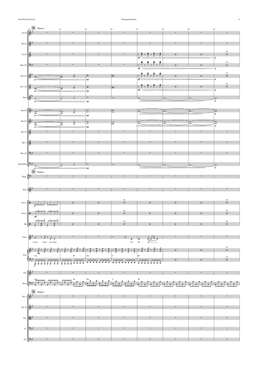 Need To Feel Loved by Daryl McKenzie Full Orchestra - Digital Sheet Music page 5
