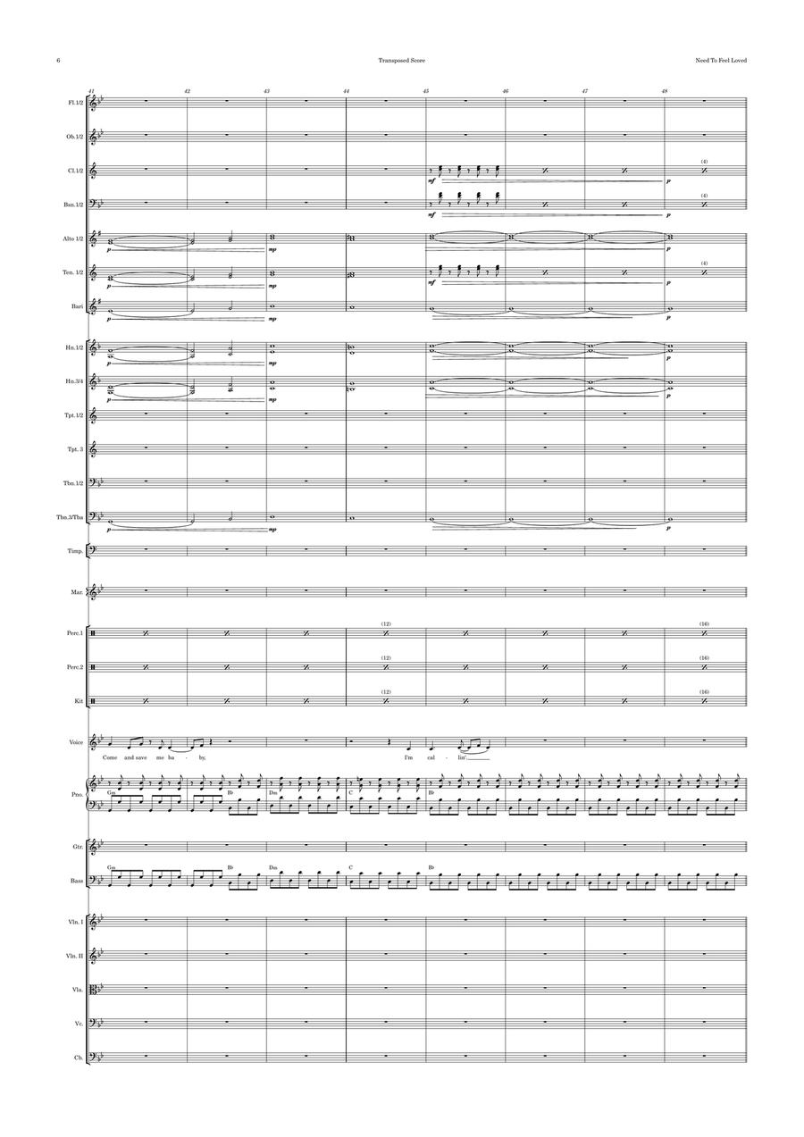Need To Feel Loved by Daryl McKenzie Full Orchestra - Digital Sheet Music page 6