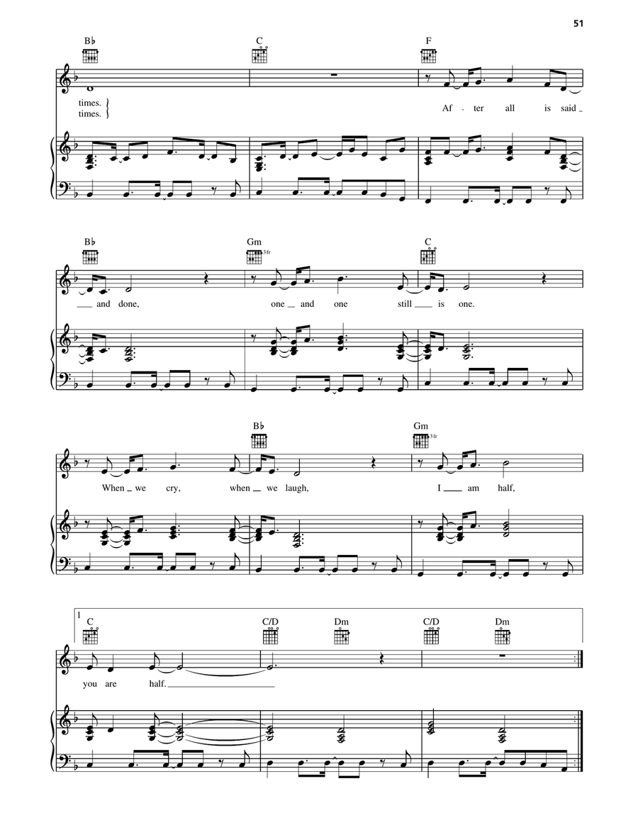 One & One (feat. Maria Naylor) by Billy Steinberg Piano, Vocal, Guitar - Digital Sheet Music page 3