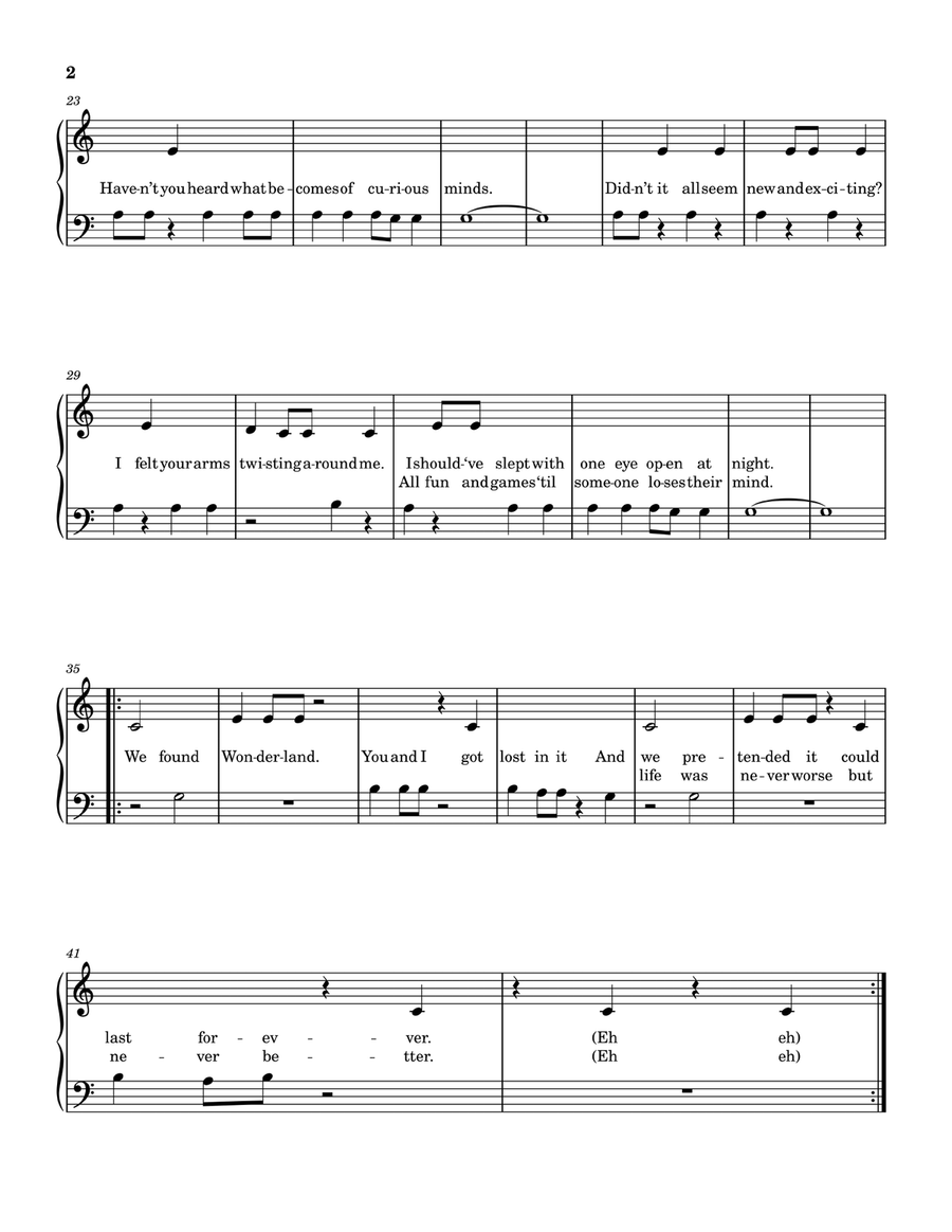 Wonderland by Taylor Swift Easy Piano - Digital Sheet Music page 3