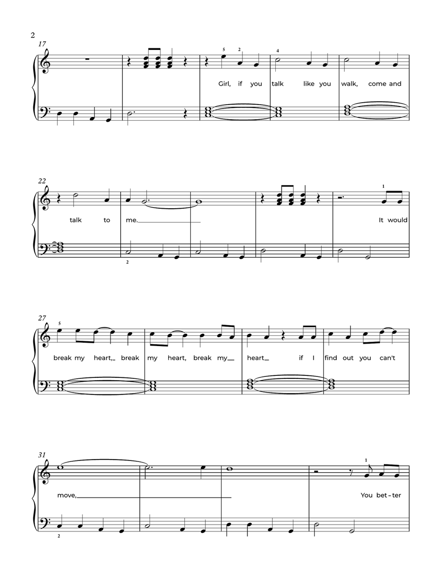 I Just Might by Bruno Mars Easy Piano - Digital Sheet Music page 2