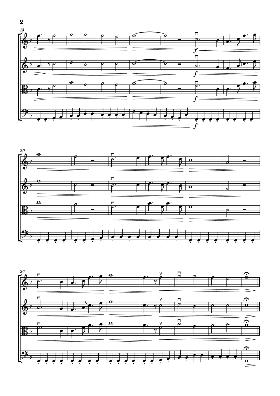 The Battle Hymn of The Republic - For String Quartet in F major by Julia Ward Howe String Quartet - Digital Sheet Music page 3