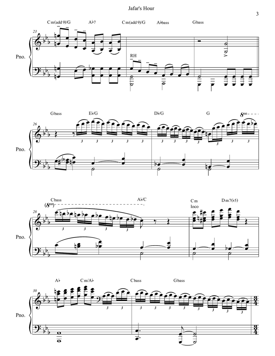 Jafar's Hour by Alan Menken Piano Solo - Digital Sheet Music page 3