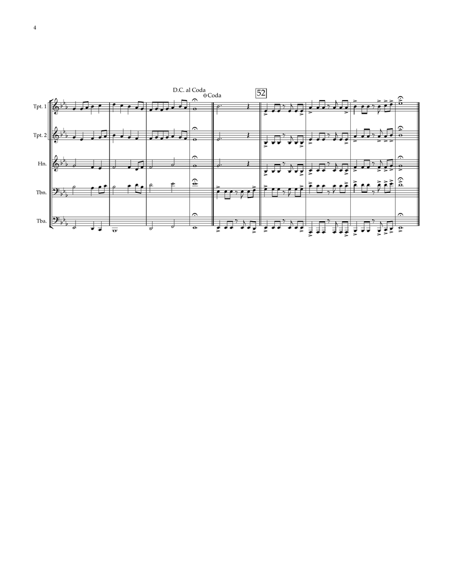 Fanfare Gallante Brass Quintet - Digital Sheet Music page 4