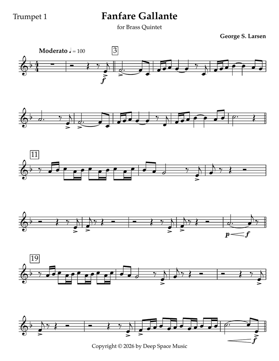 Fanfare Gallante Brass Quintet - Digital Sheet Music page 5