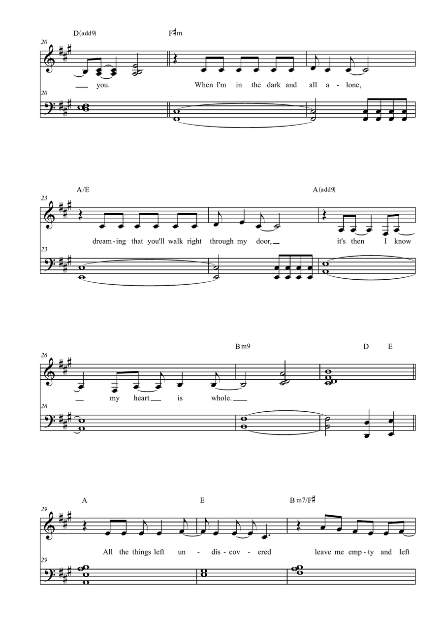 Undiscovered by Ashlee Simpson Easy Piano - Digital Sheet Music page 3