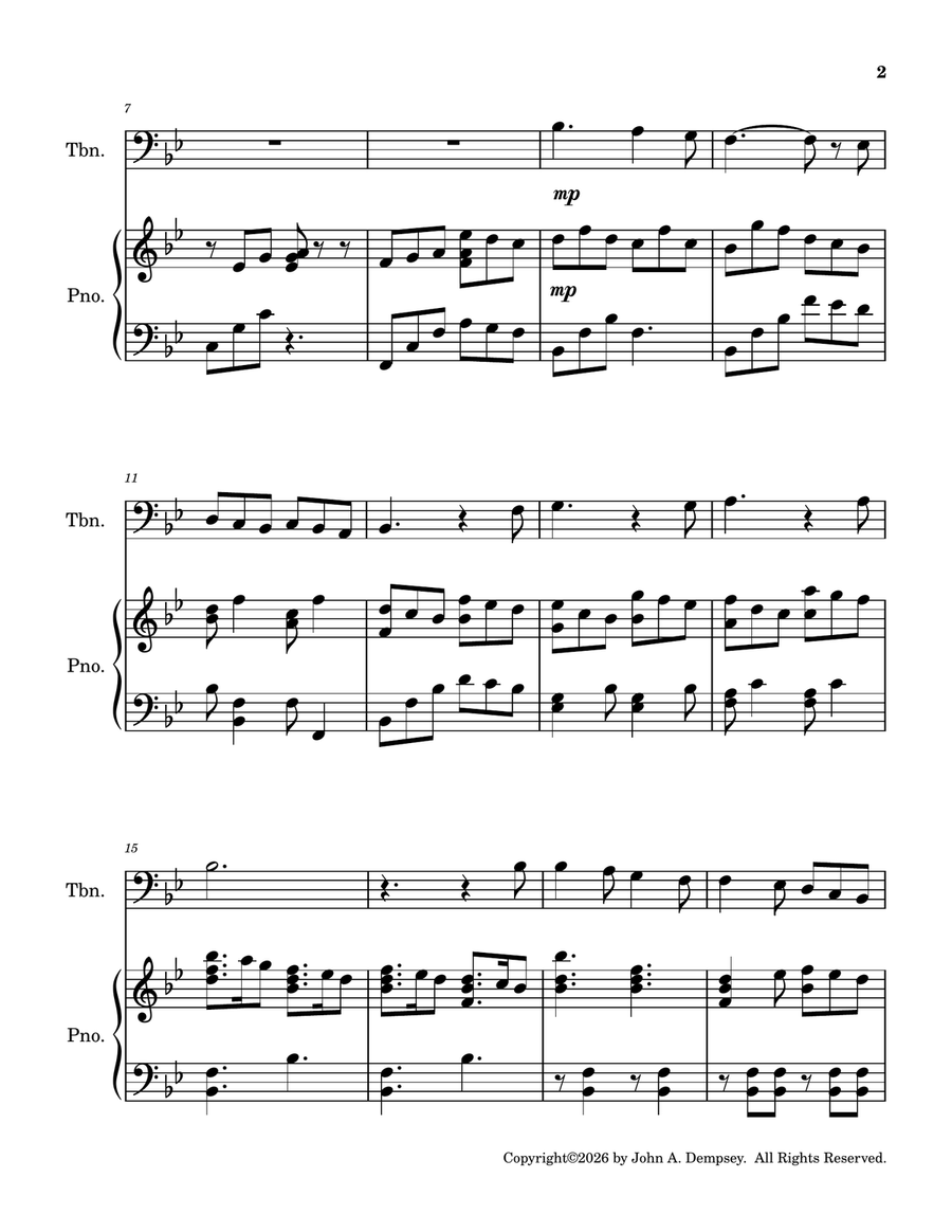 Joy to the World (Trombone and Piano) by John A. Dempsey Piano - Digital Sheet Music page 6