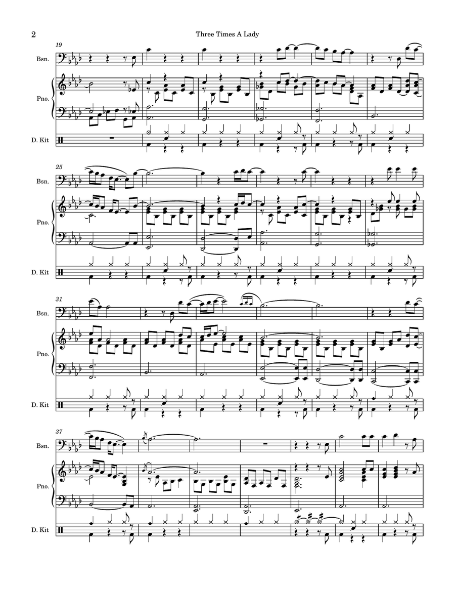Three Times A Lady by The Commodores Bassoon - Digital Sheet Music page 2