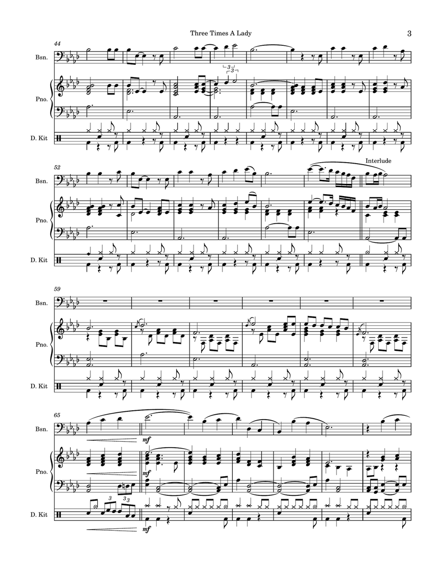 Three Times A Lady by The Commodores Bassoon - Digital Sheet Music page 3
