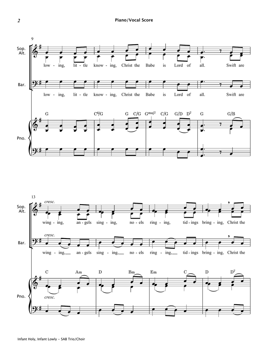 Infant Holy, Infant Lowly (SAB Choir) by Traditional 3-Part - Digital Sheet Music page 3