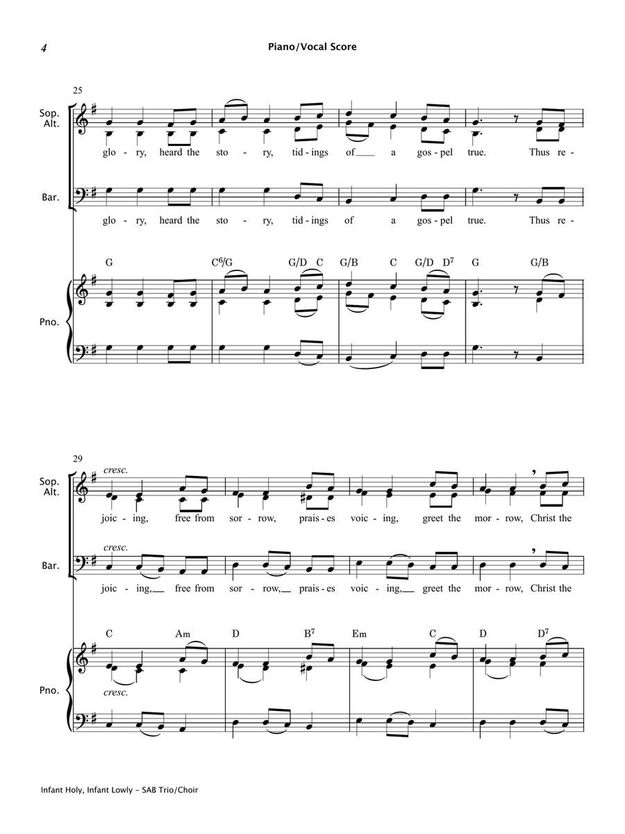 Infant Holy, Infant Lowly (SAB Choir) by Traditional 3-Part - Digital Sheet Music page 5