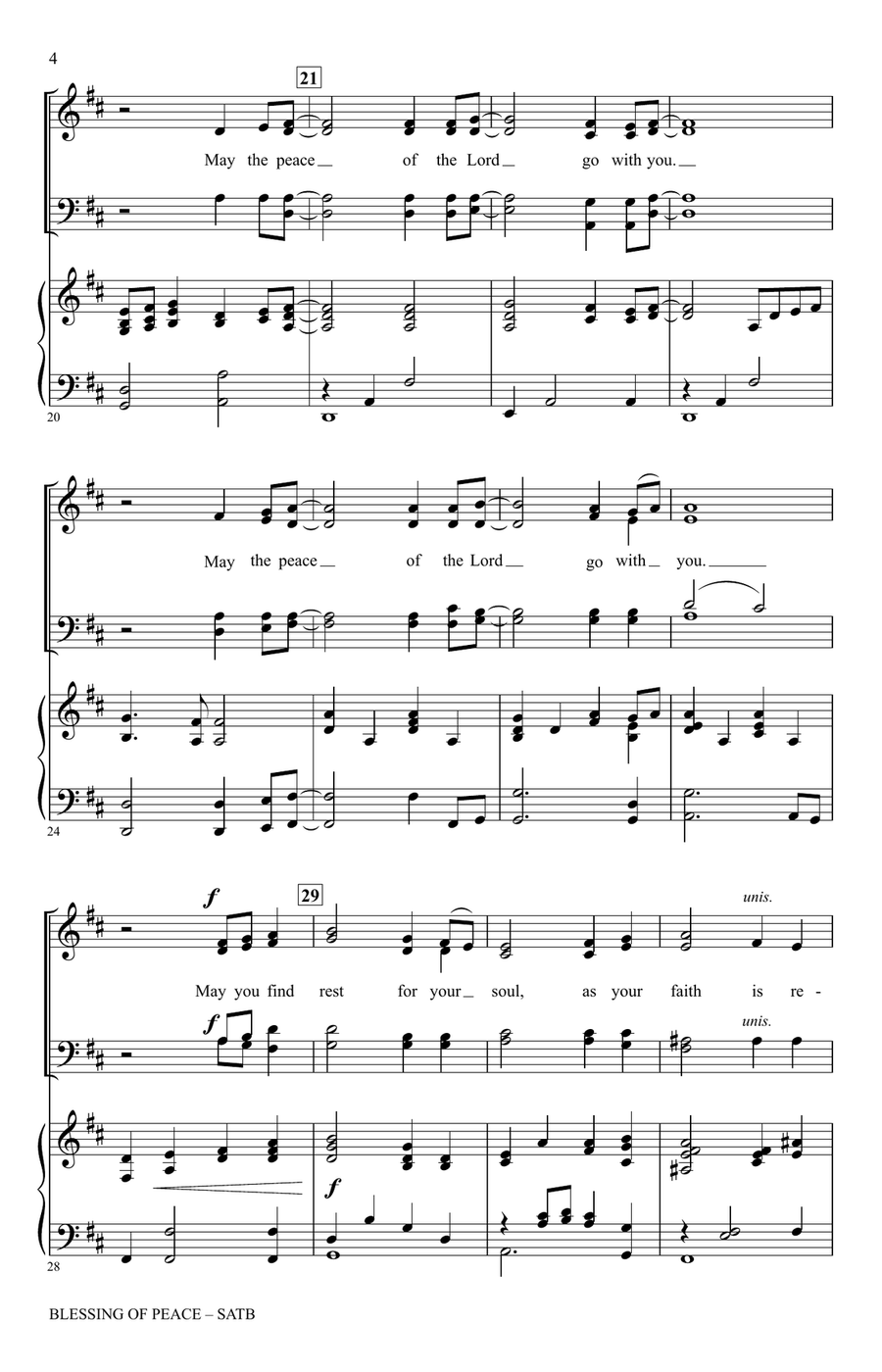 Blessing Of Peace (arr. Patti Drennan) by Kenn Mann 4-Part - Digital Sheet Music page 3