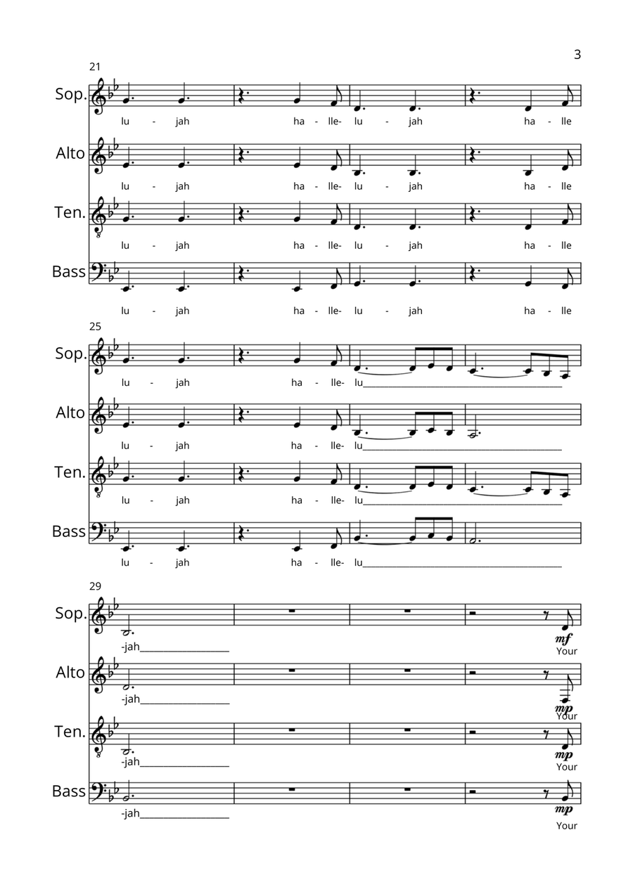 Hallelujah by Leonard Cohen 4-Part - Digital Sheet Music page 3