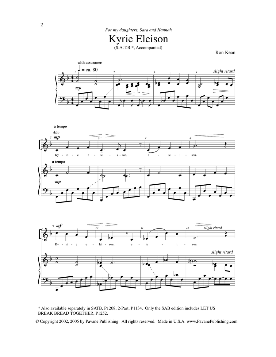 American Mass (arr. John Gerhold) by Ron Kean 4-Part - Digital Sheet Music page 3