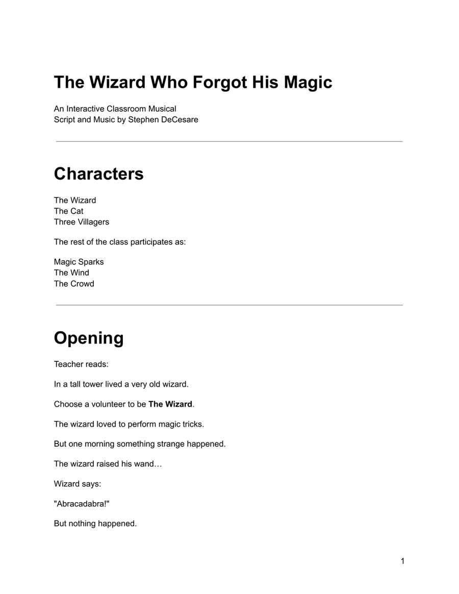 The Wizard Who Forgot His Magic (Interactive Classroom Musical) by Stephen DeCesare Show Choir - Digital Sheet Music page 6