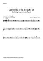 America The Beautiful - For String Quartet (With Piano accompaniment) in F major String Quartet scores gallery preview page 3