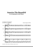 America The Beautiful - For String Quartet (With Piano accompaniment) in F major