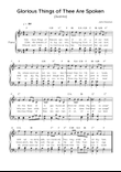 Glorious Things of Thee Are Spoken (Austria) - Piano in F Easy with Chords and Lyrics