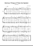 Glorious Things of Thee Are Spoken (Austria) - Piano in C Easy with Chords and Lyrics