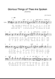 Glorious Things of Thee Are Spoken (Austria) - Cello in D Easy with Chords and Lyrics